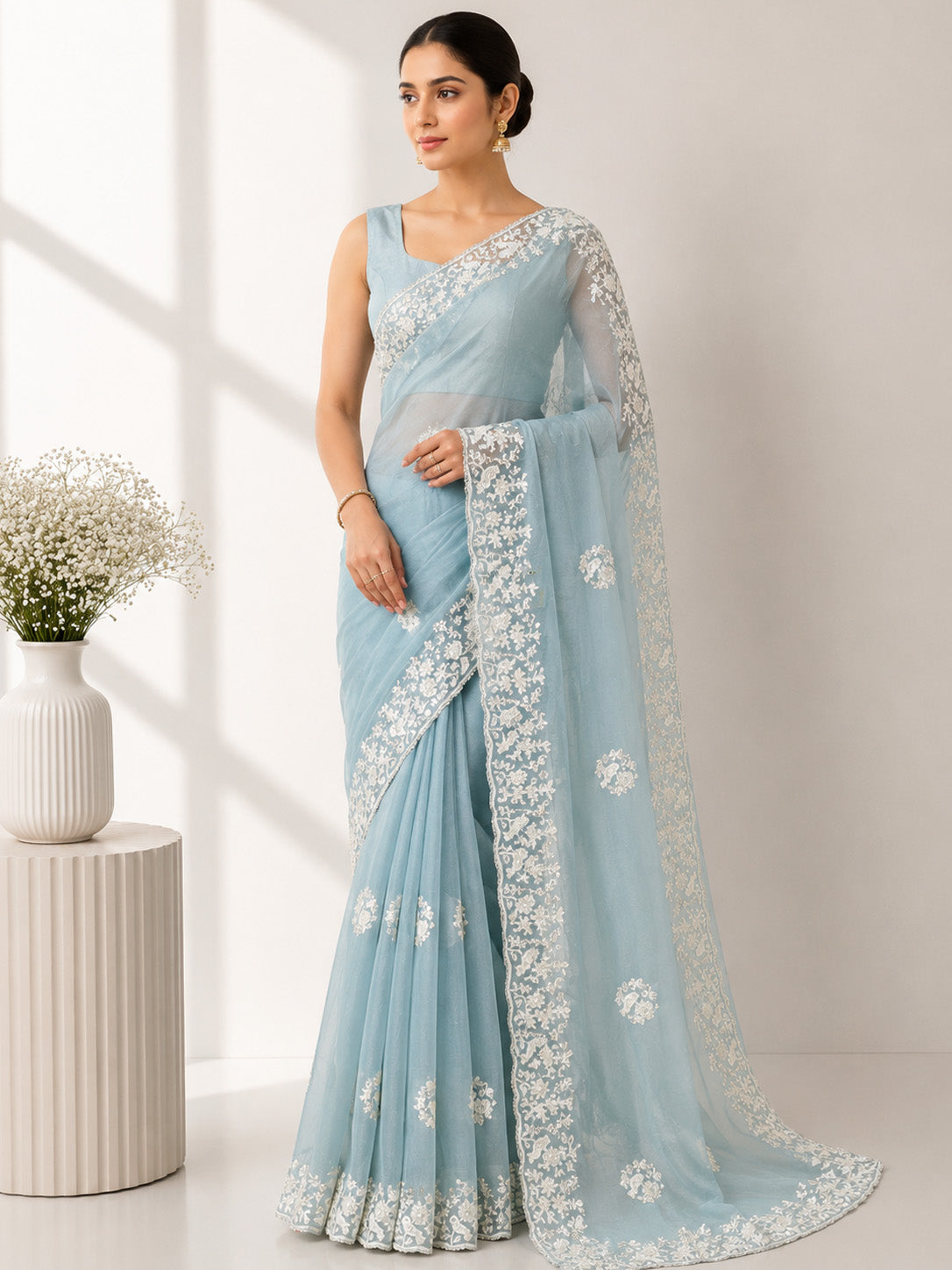 Sky Blue Saree