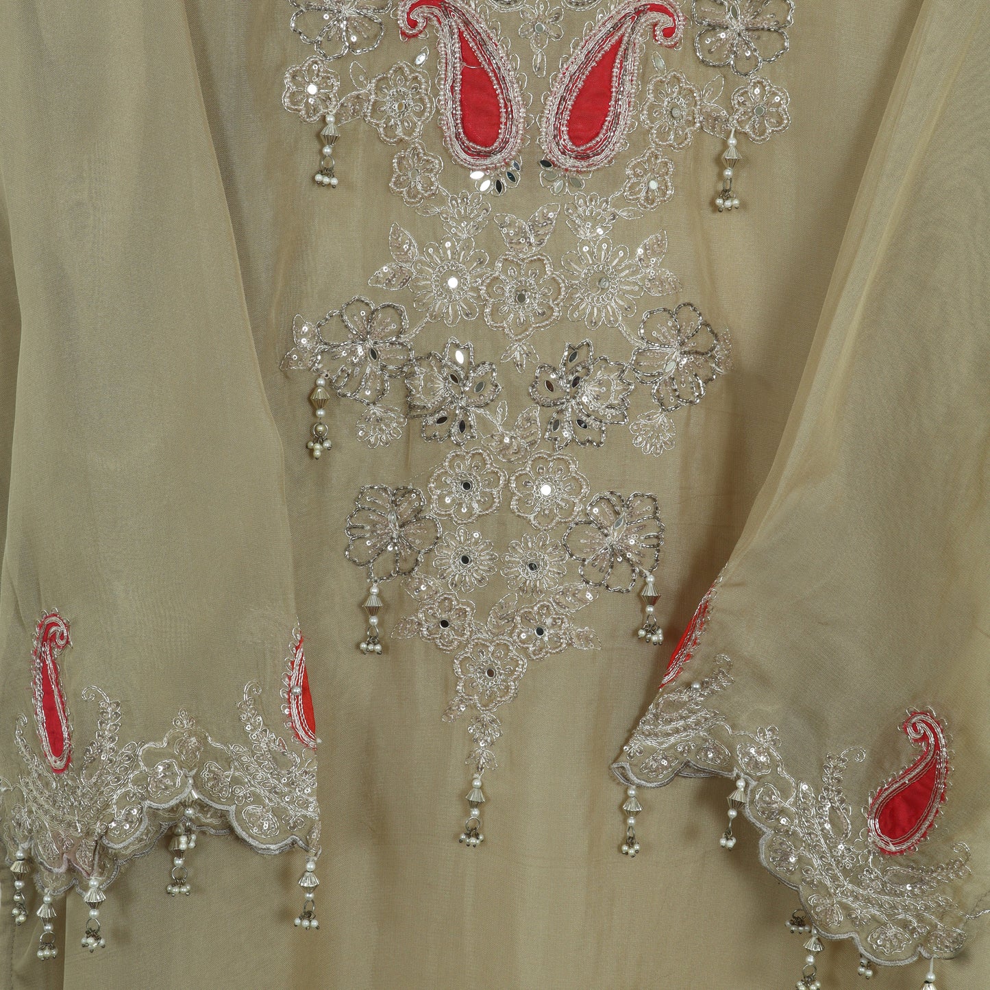 Semi Stitched Organza Suit