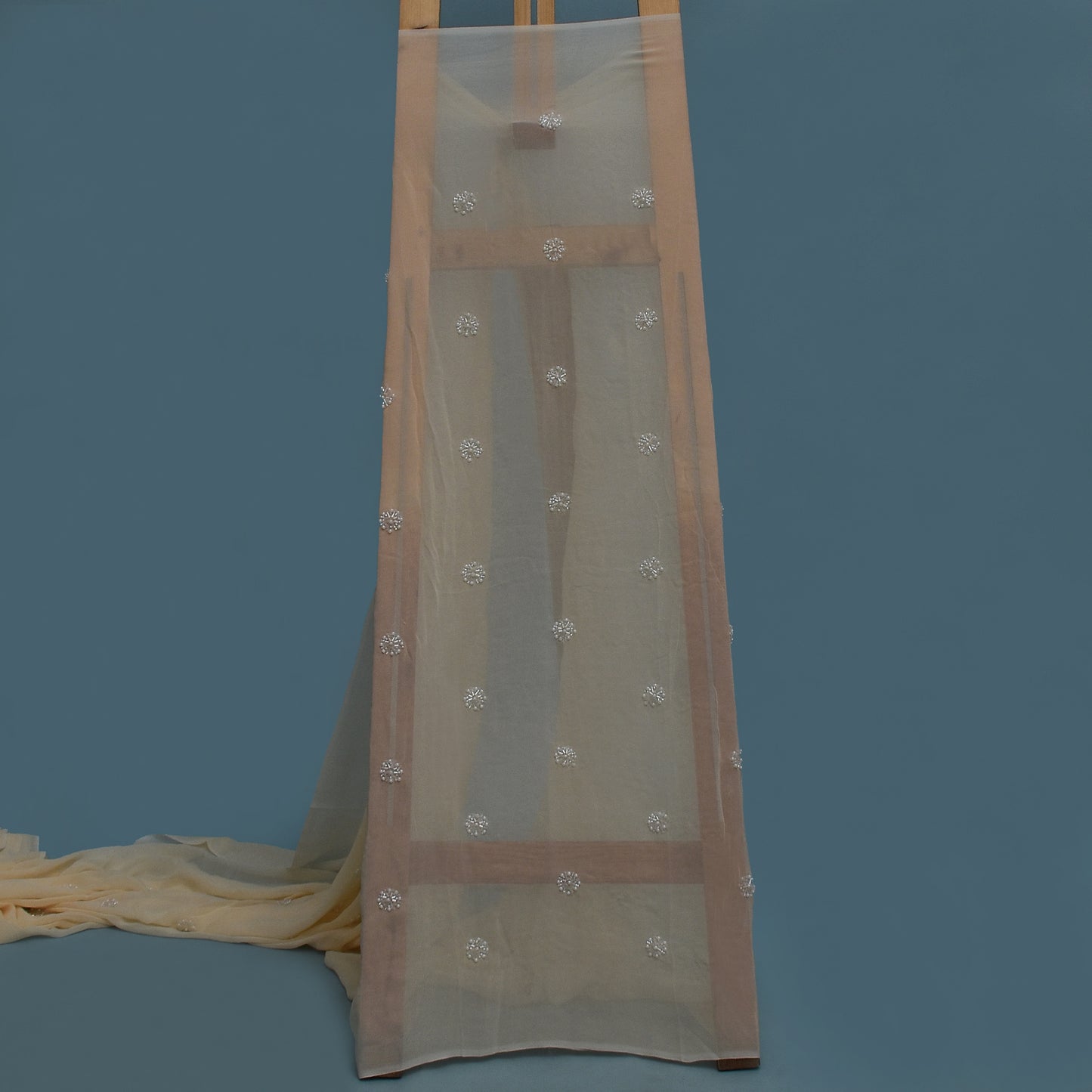 Lemon Color Georgette Booti Fabric