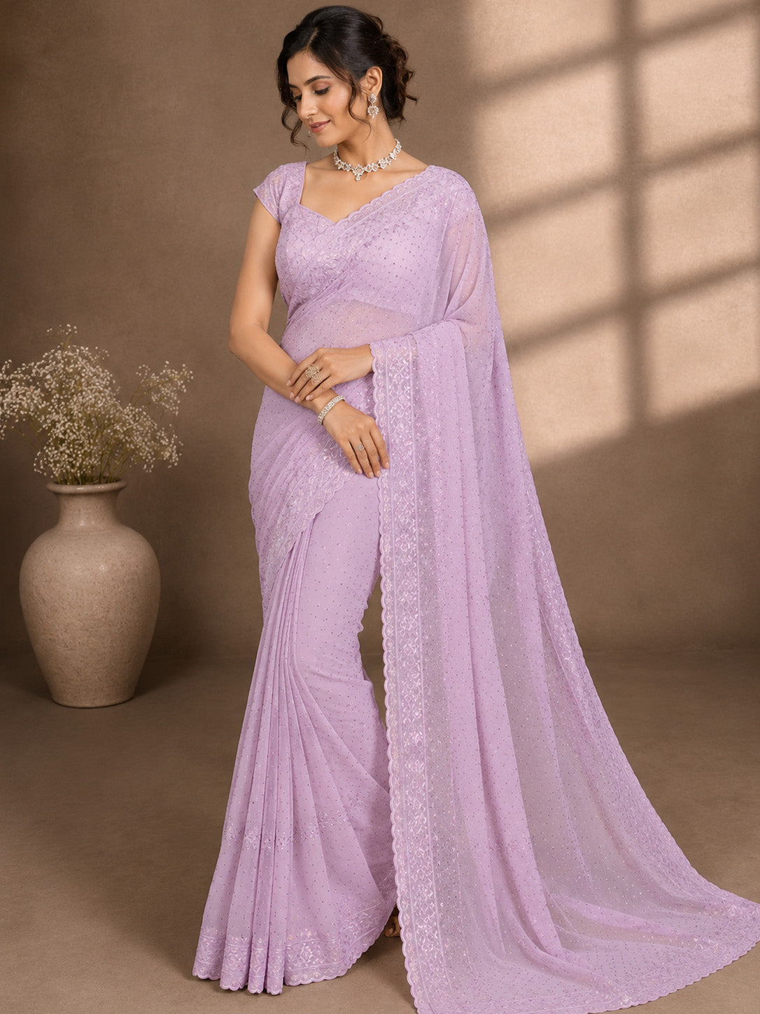 Graceful Light Purple Saree