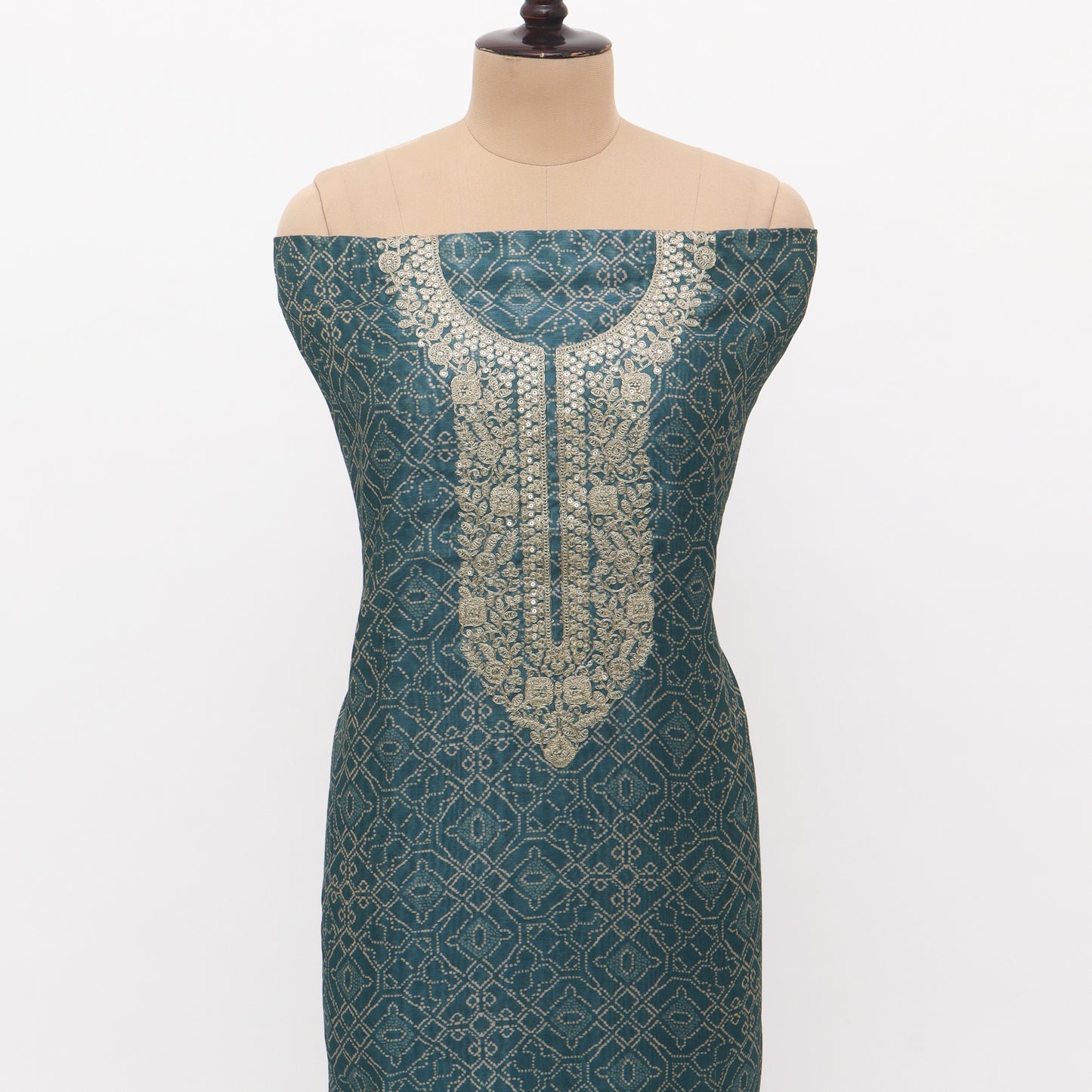 Unstitched Bandhej Suit Set