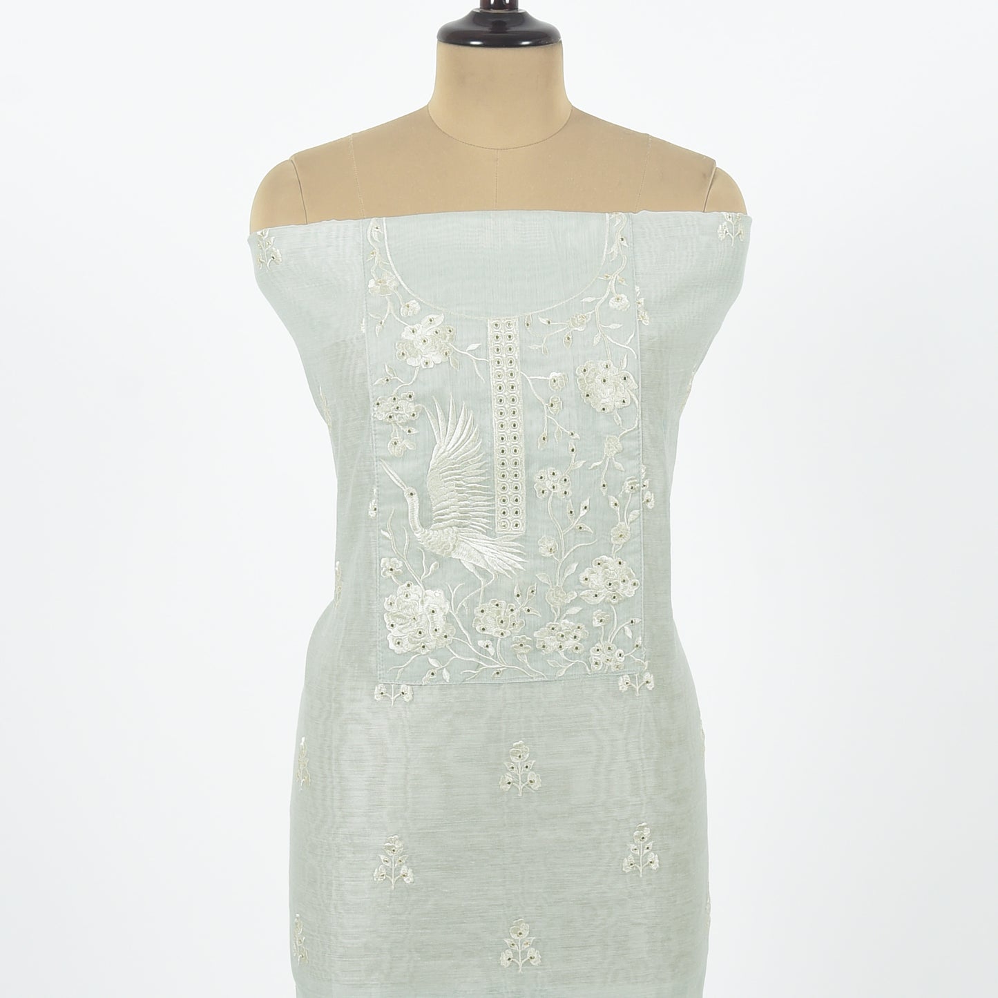 Unstitched Chanderi Suit Set