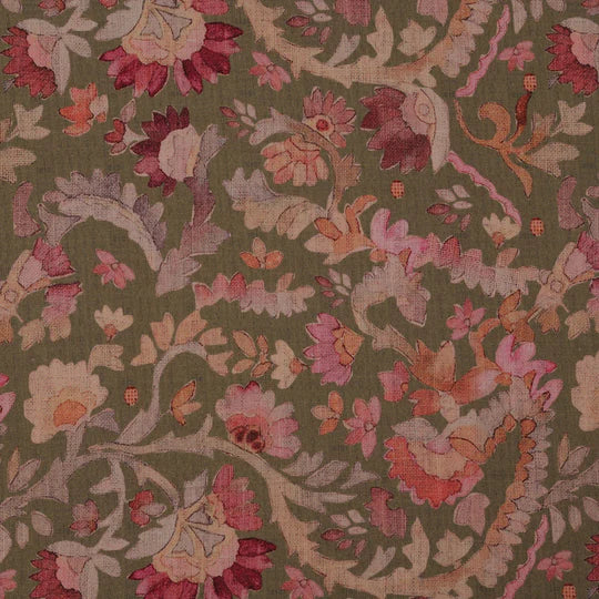 Multi-Color Pashmina Print Fabric(Cut Pieces 3Mtr)