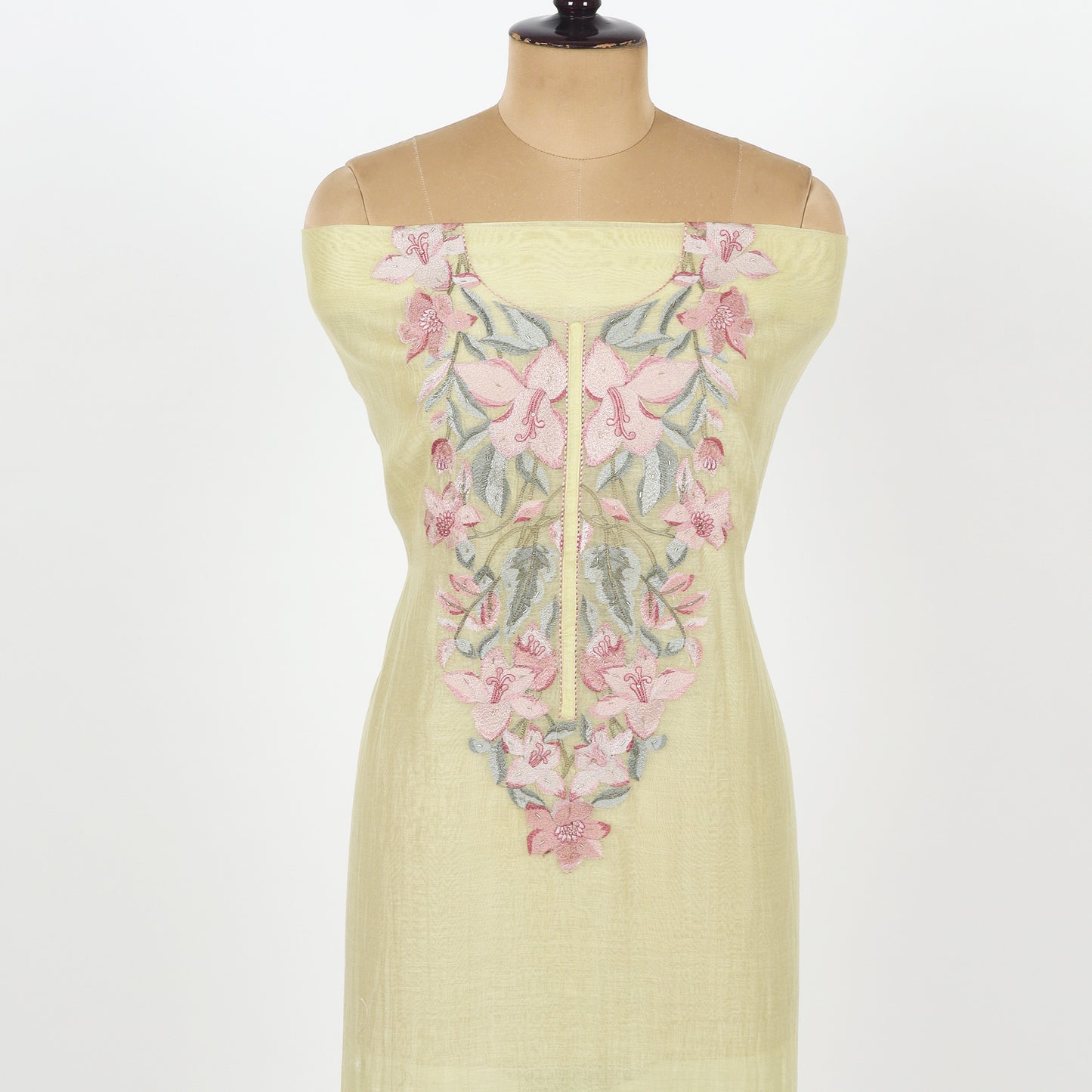 Unstitched Chanderi Suit Set