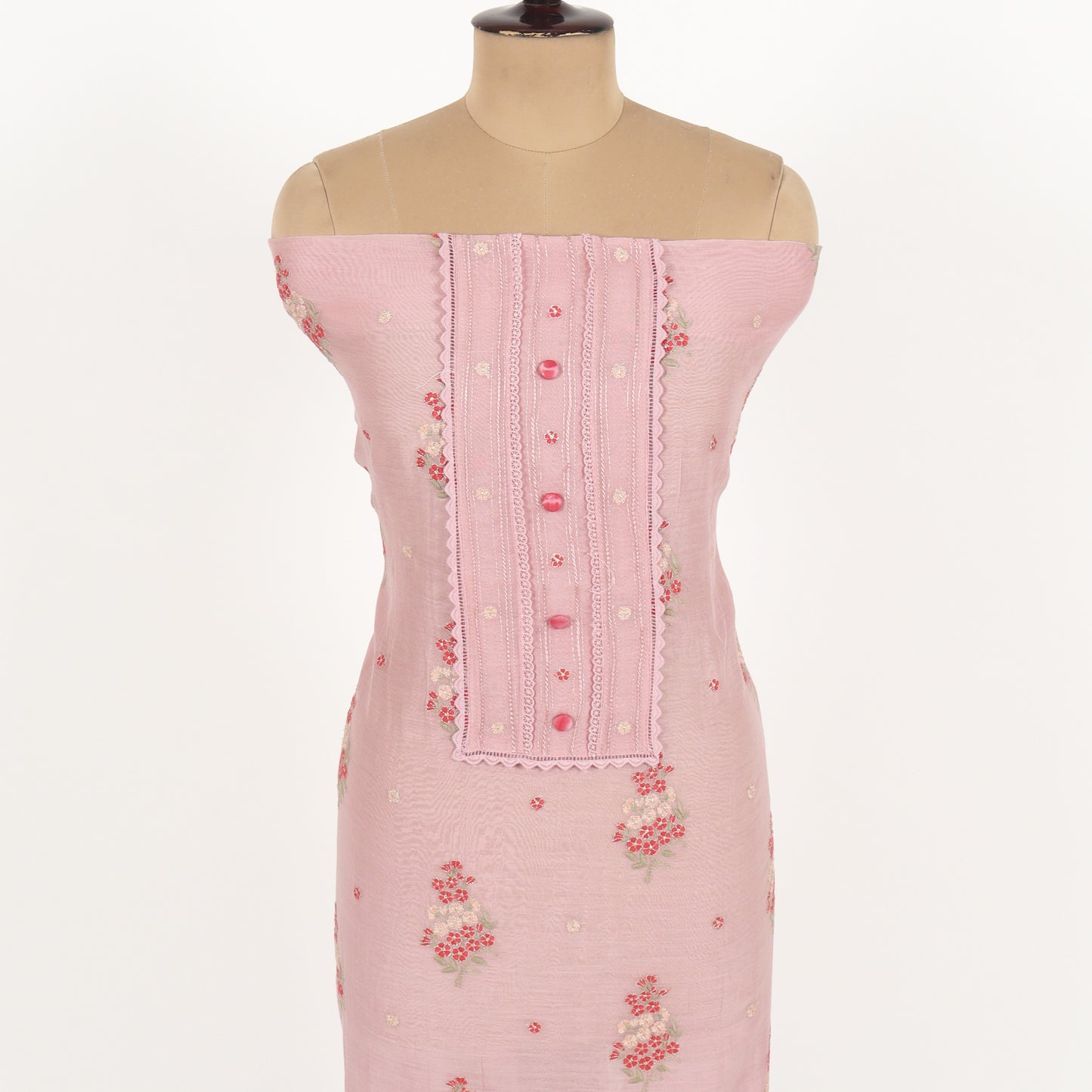 Unstitched Chanderi Suit Set