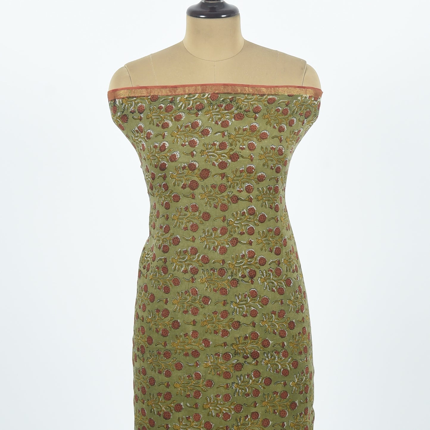 Unstitched Chanderi Suit Set