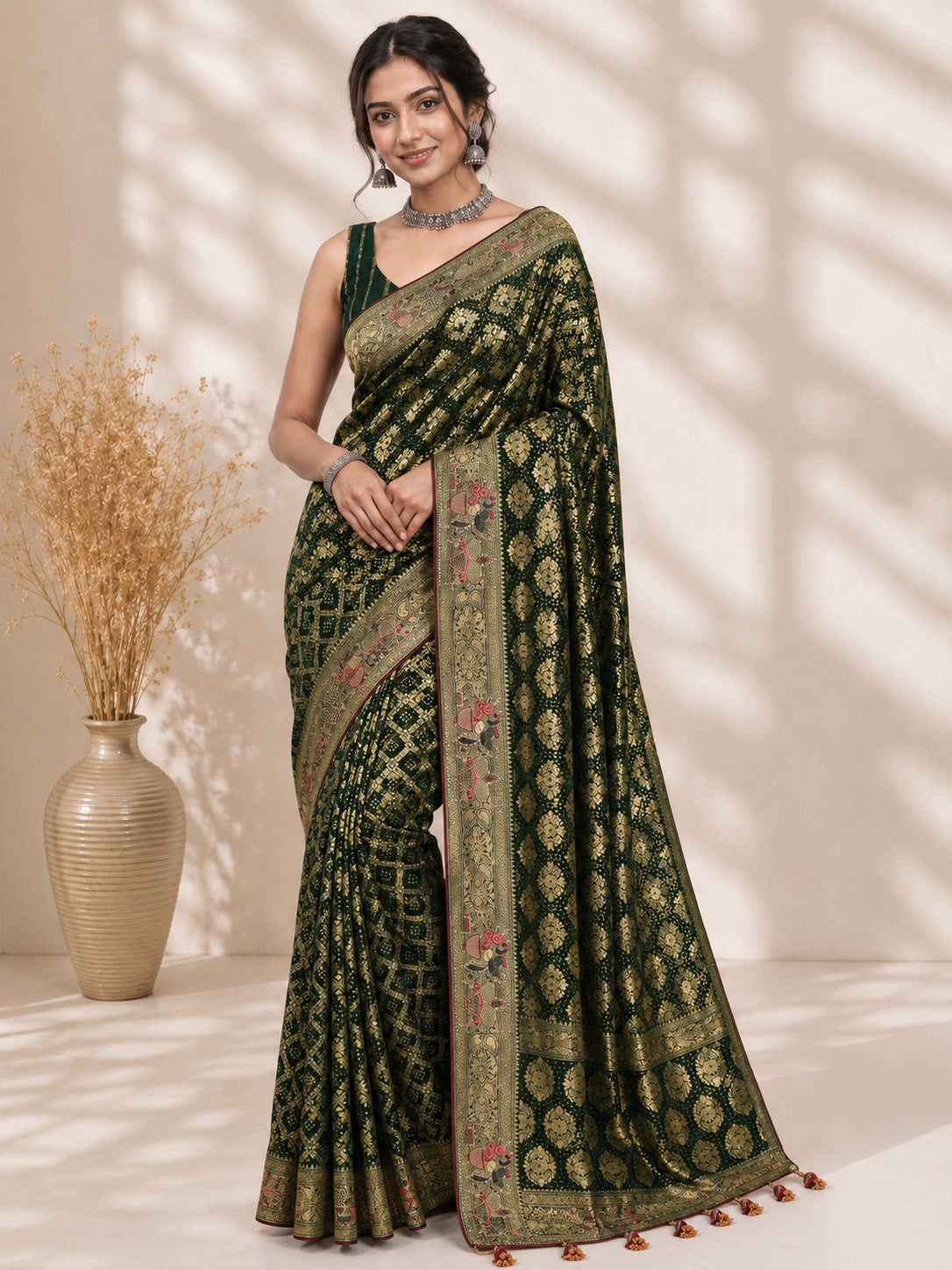 Pure Banarasi Unfinished Saree