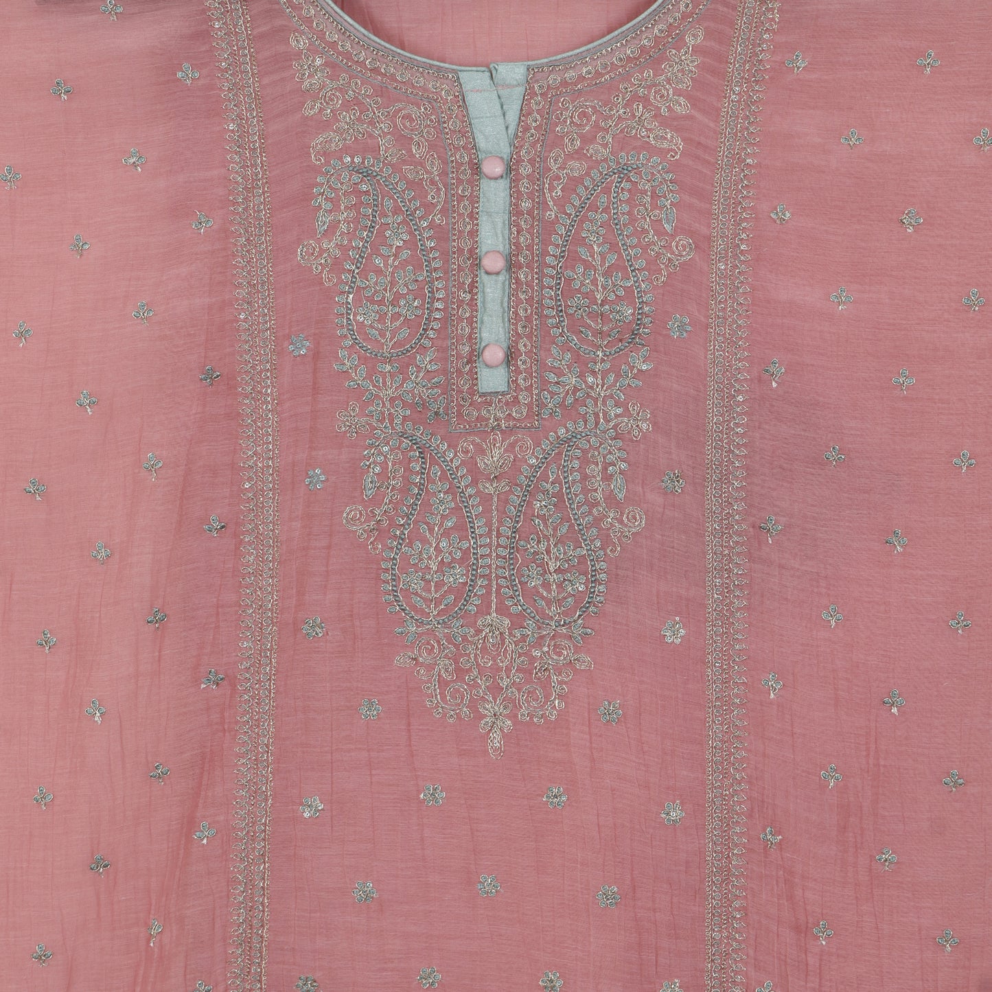 Semi Stitched Chanderi Suit