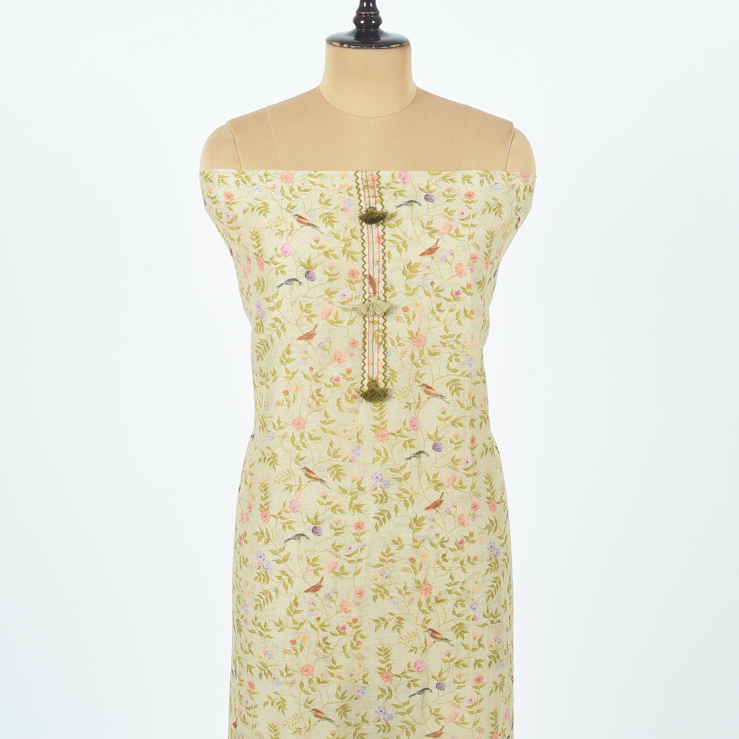 Unstitched Chanderi Suit Set