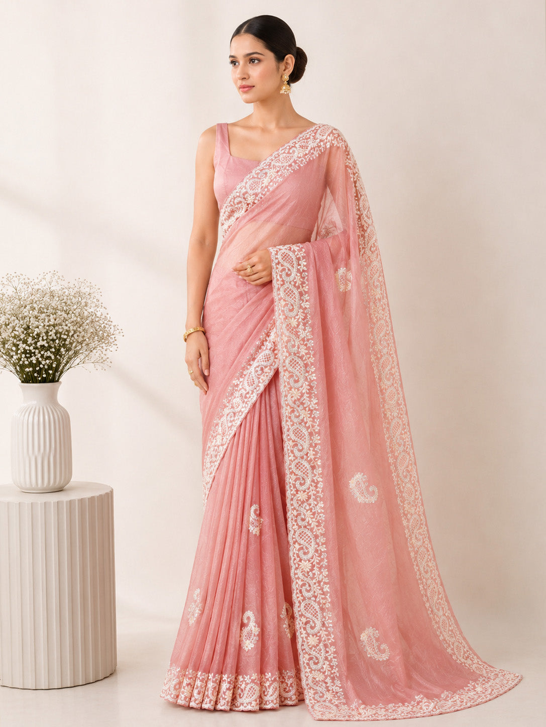 Mauve Pink Saree