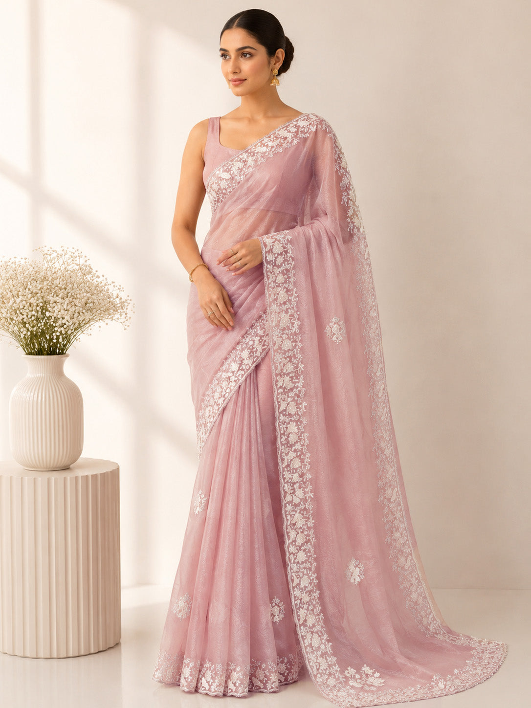 Onion Pink Saree