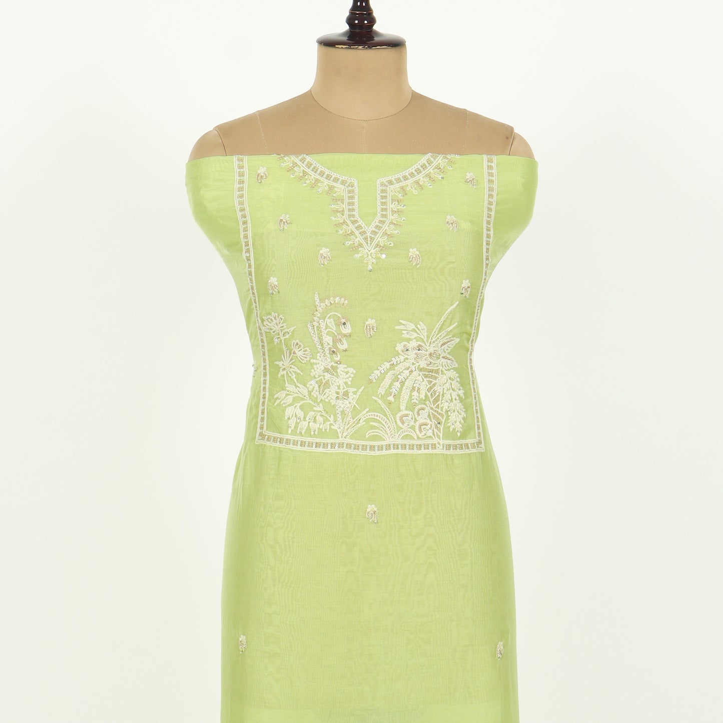 Unstitched Chanderi Suit Set