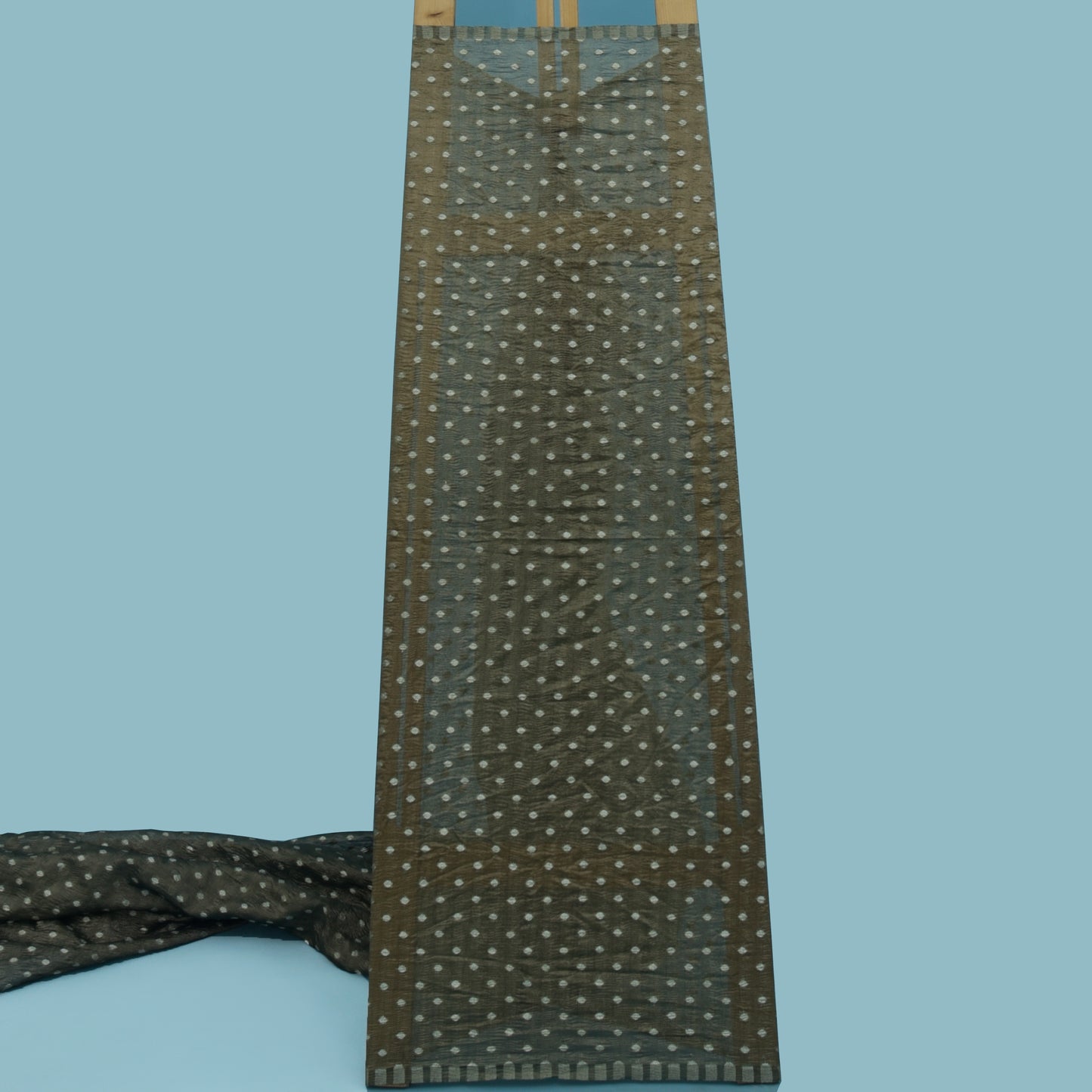 Crush Tissue Zari Embroidery Fabric