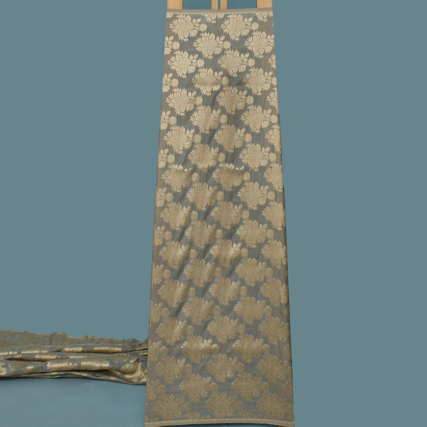 Grey Color Brocade Fabric