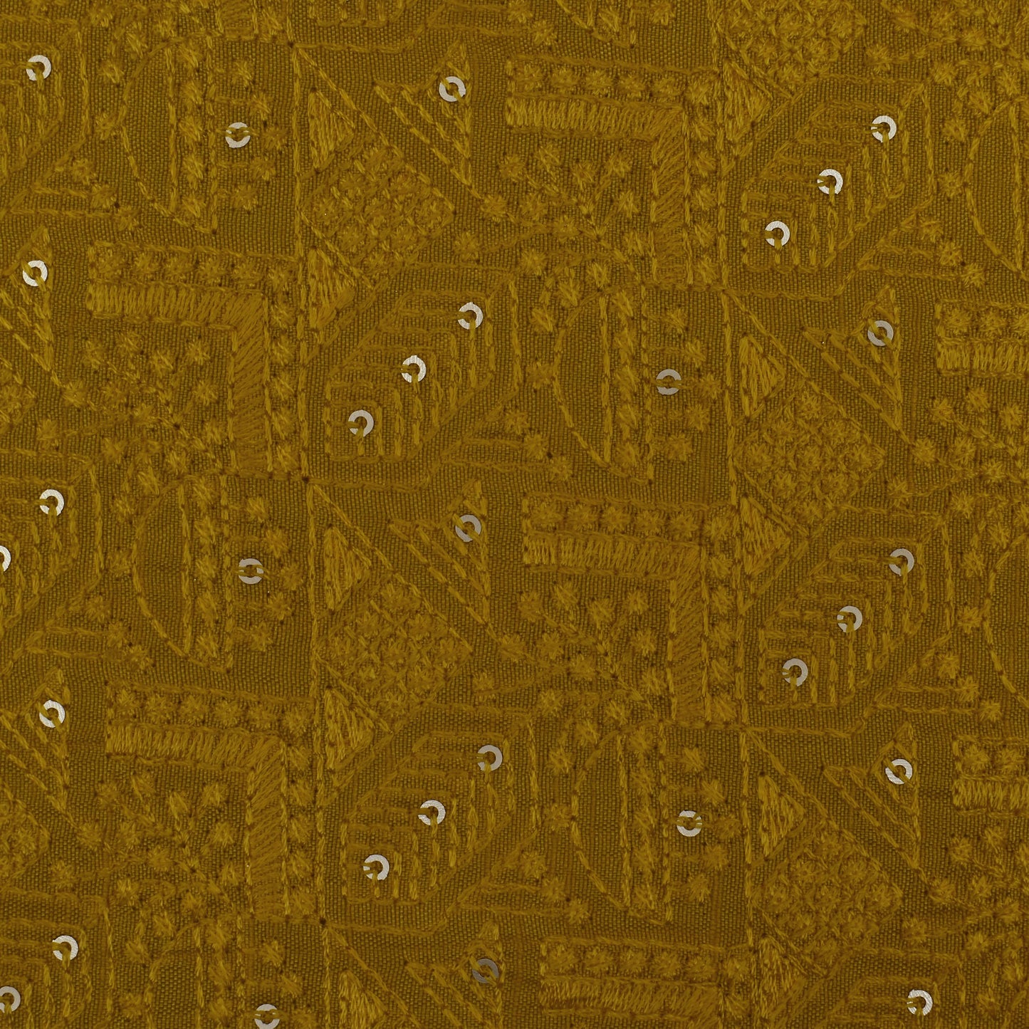 Yellow Color Nokia Silk Embroidery Fabric