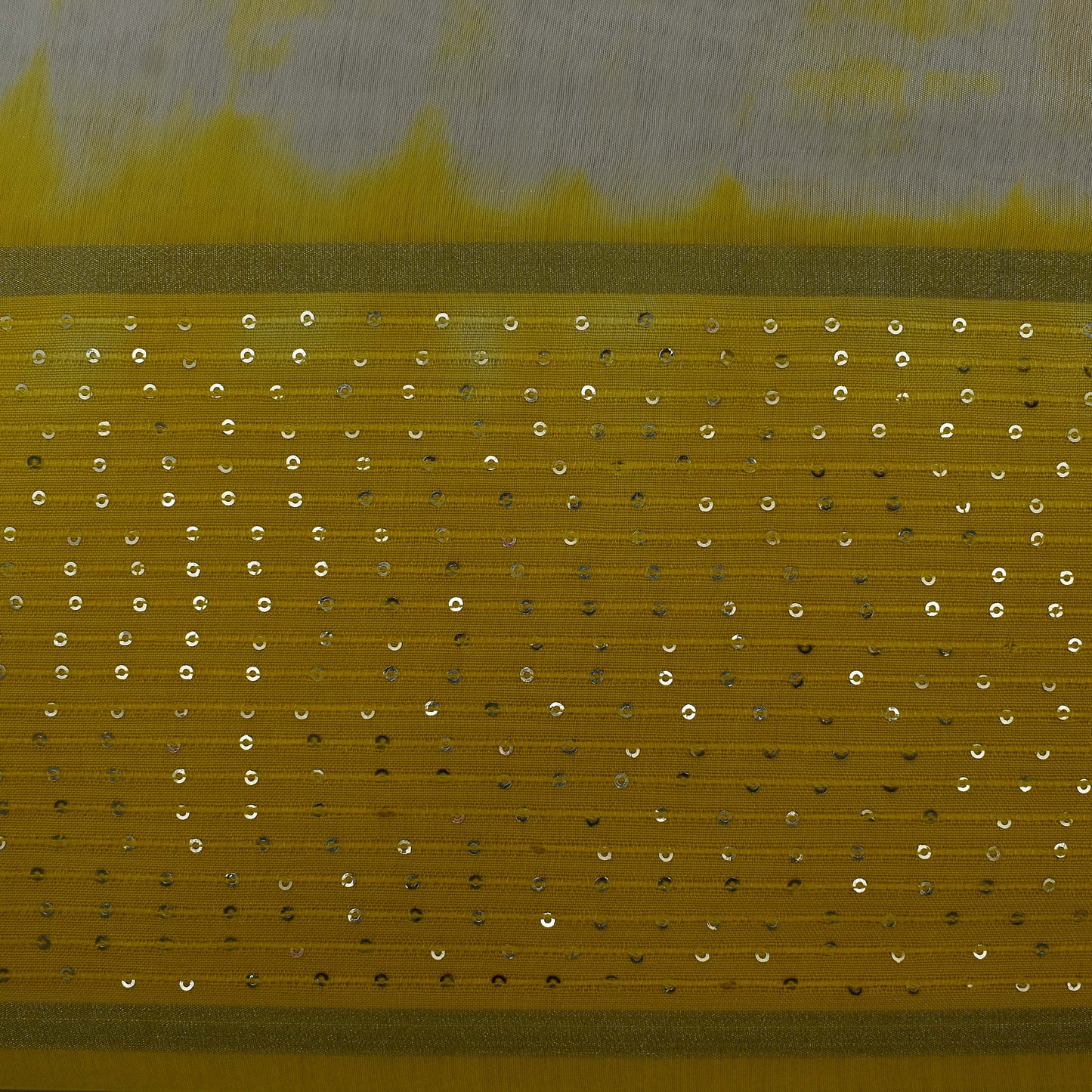 Multi Color Chanderi Tie & Die Border Embroidery Fabric