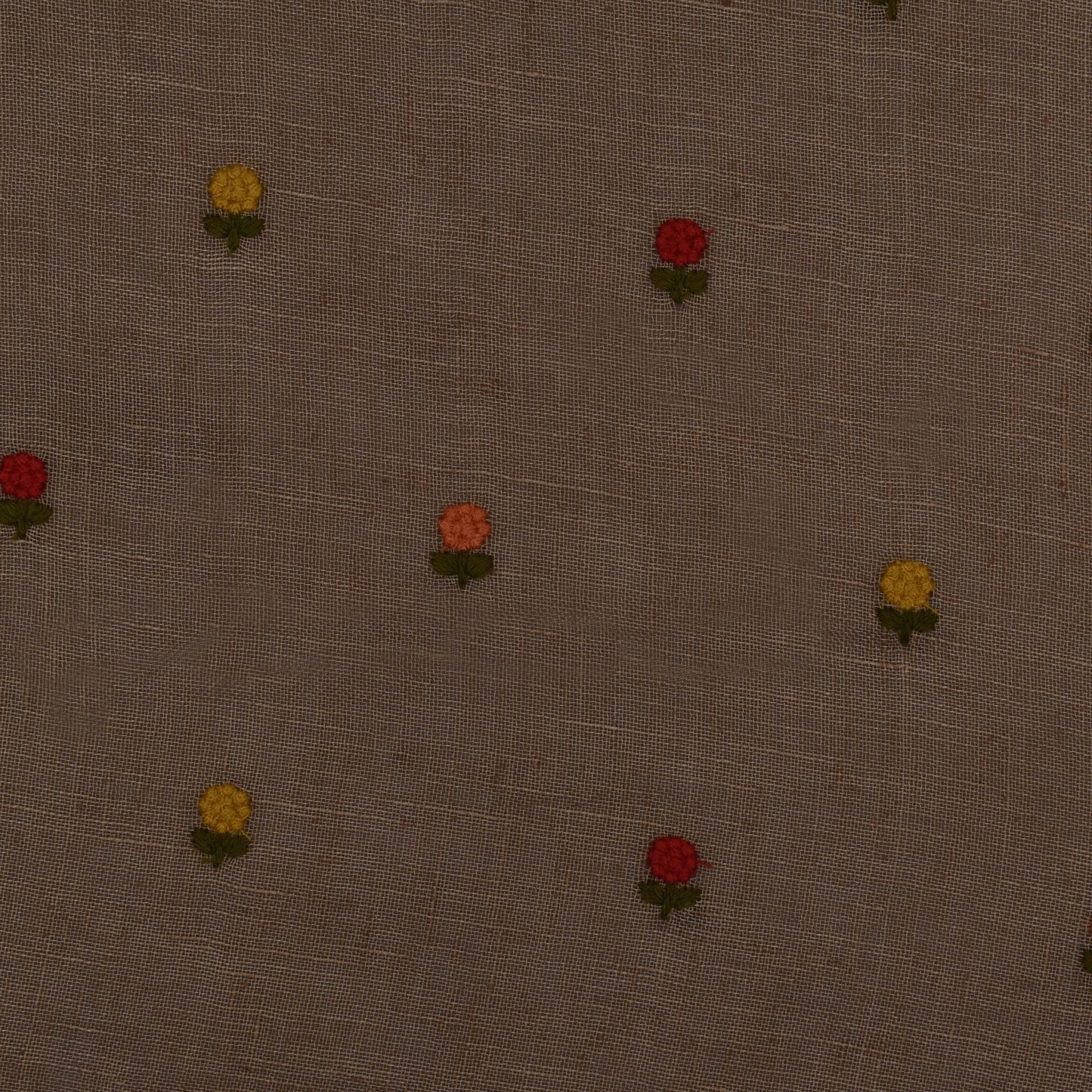 Beige Color Linen Booti Fabric