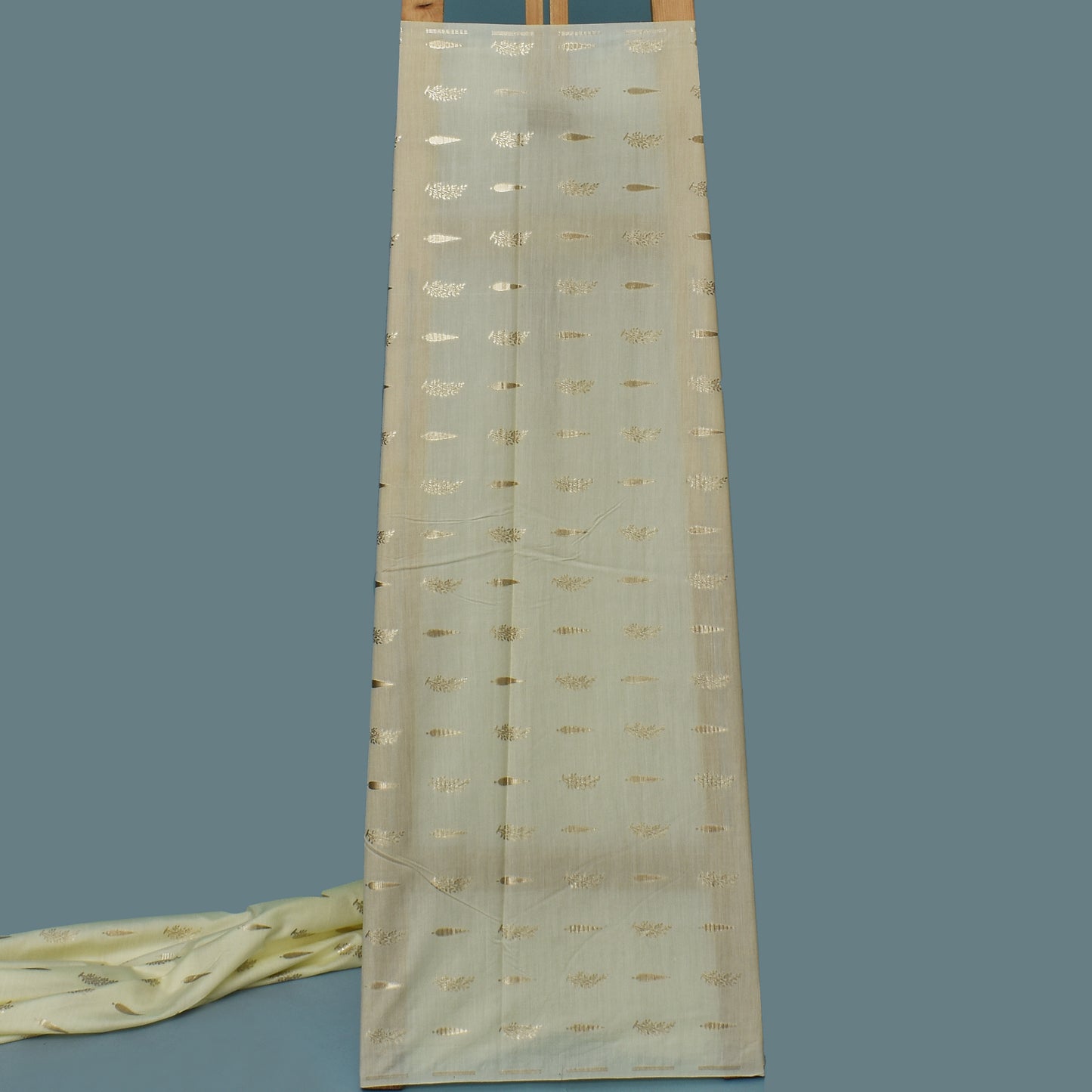 Pale yellow Color Chanderi Jacquard Fabric