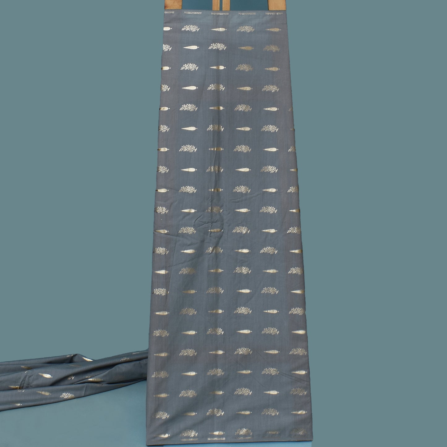 Grey Color Chanderi Jacquard Fabric