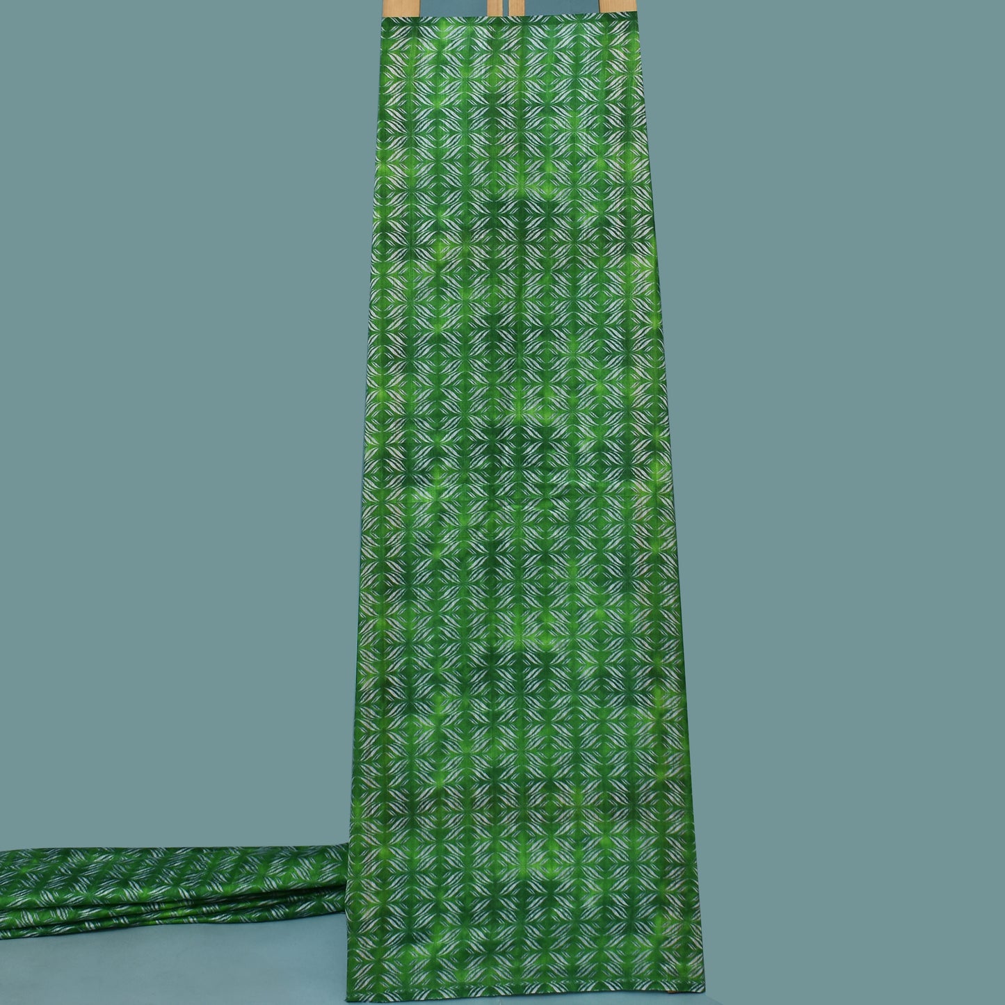 Multi Color Tussar Silk Print Fabric