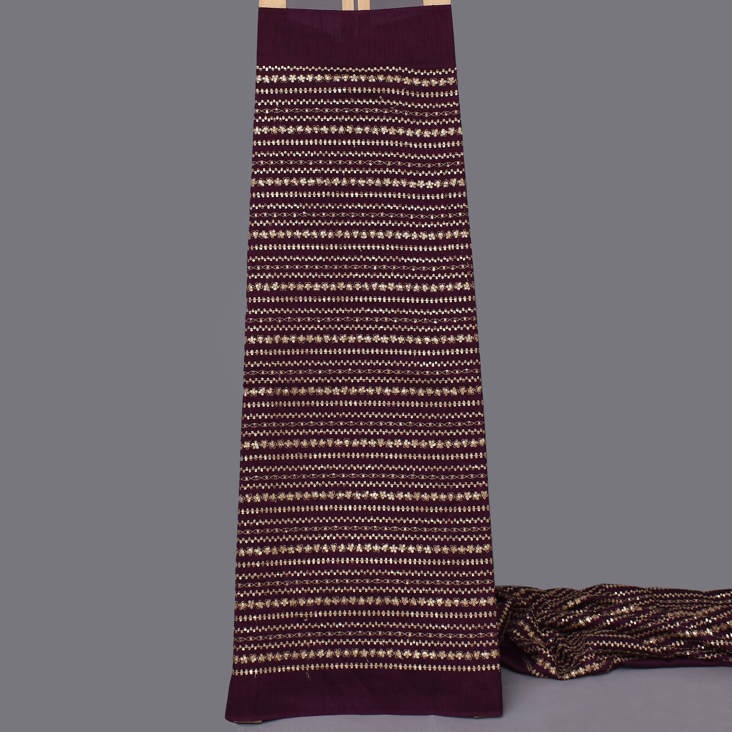 Purple Color Nokia Silk Embroidery Fabric