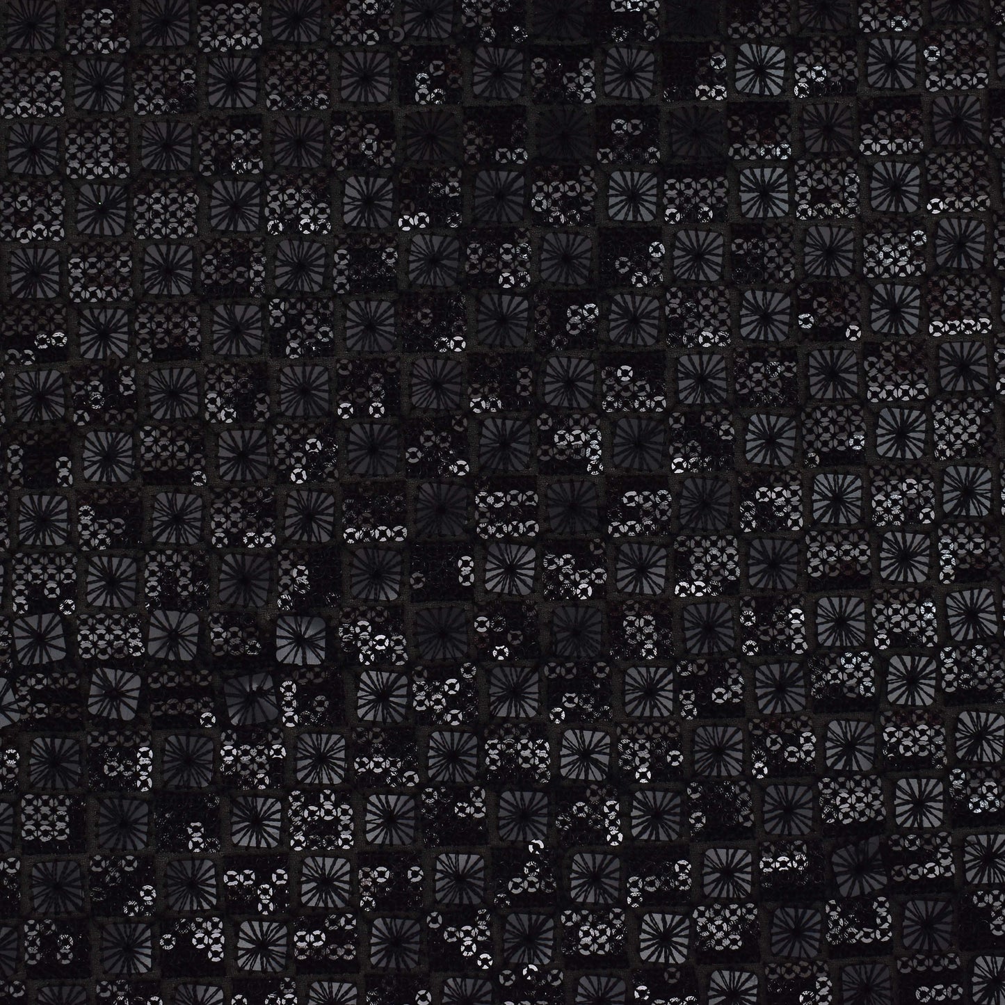 Black Color Georgette Embroidery Fabric