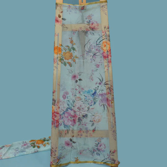 Multi Color Chiffon Hydra Print Fabric (Cut Pieces 3Mtr)