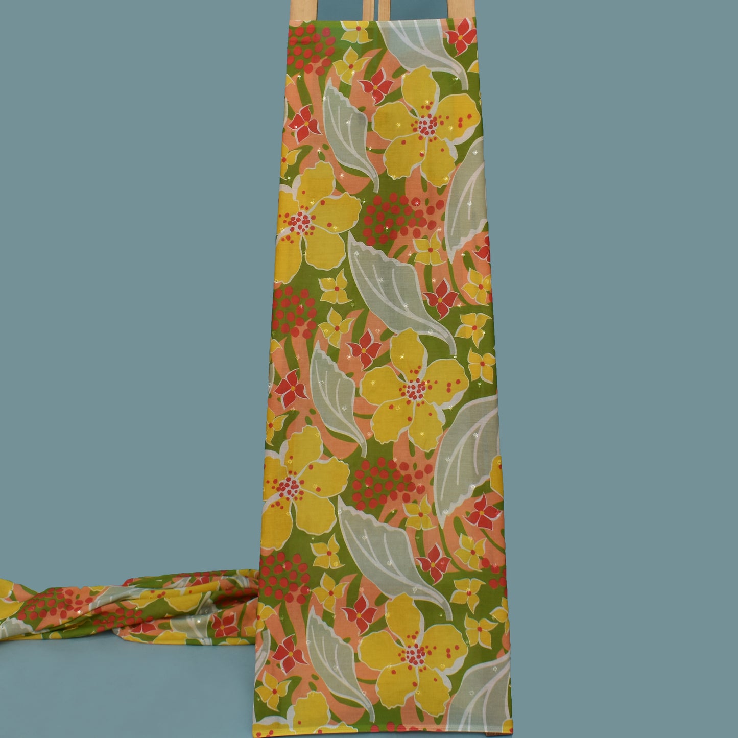 Multi Color Mulmul Print Booti Fabric