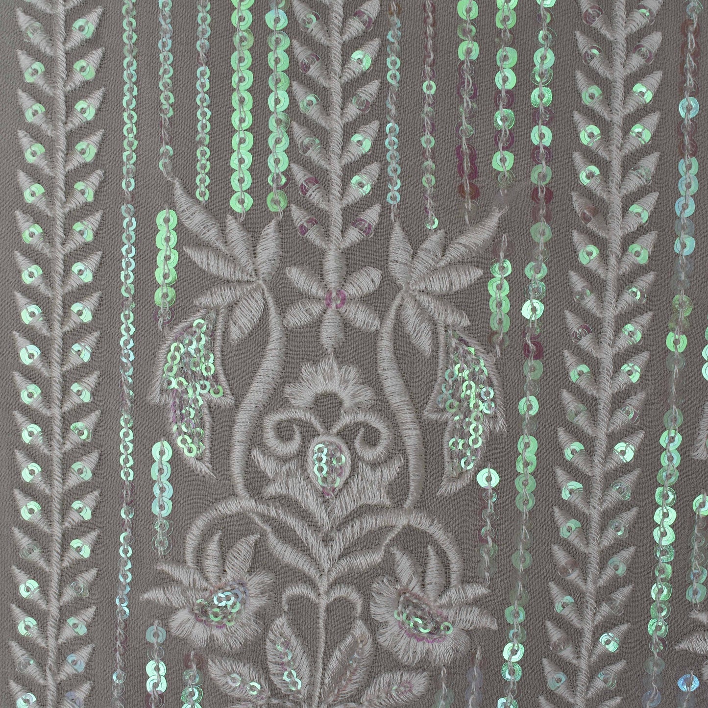 White Color Georgette Embroidery Fabric