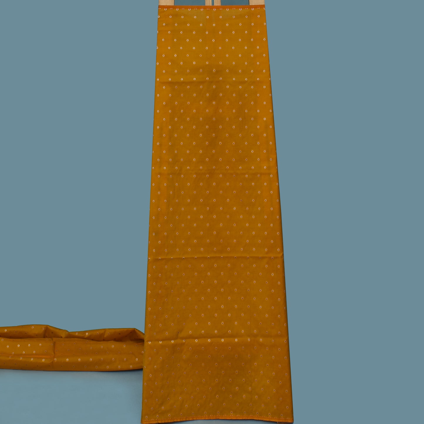 Mustard Color Katan Meena Brocade Fabric