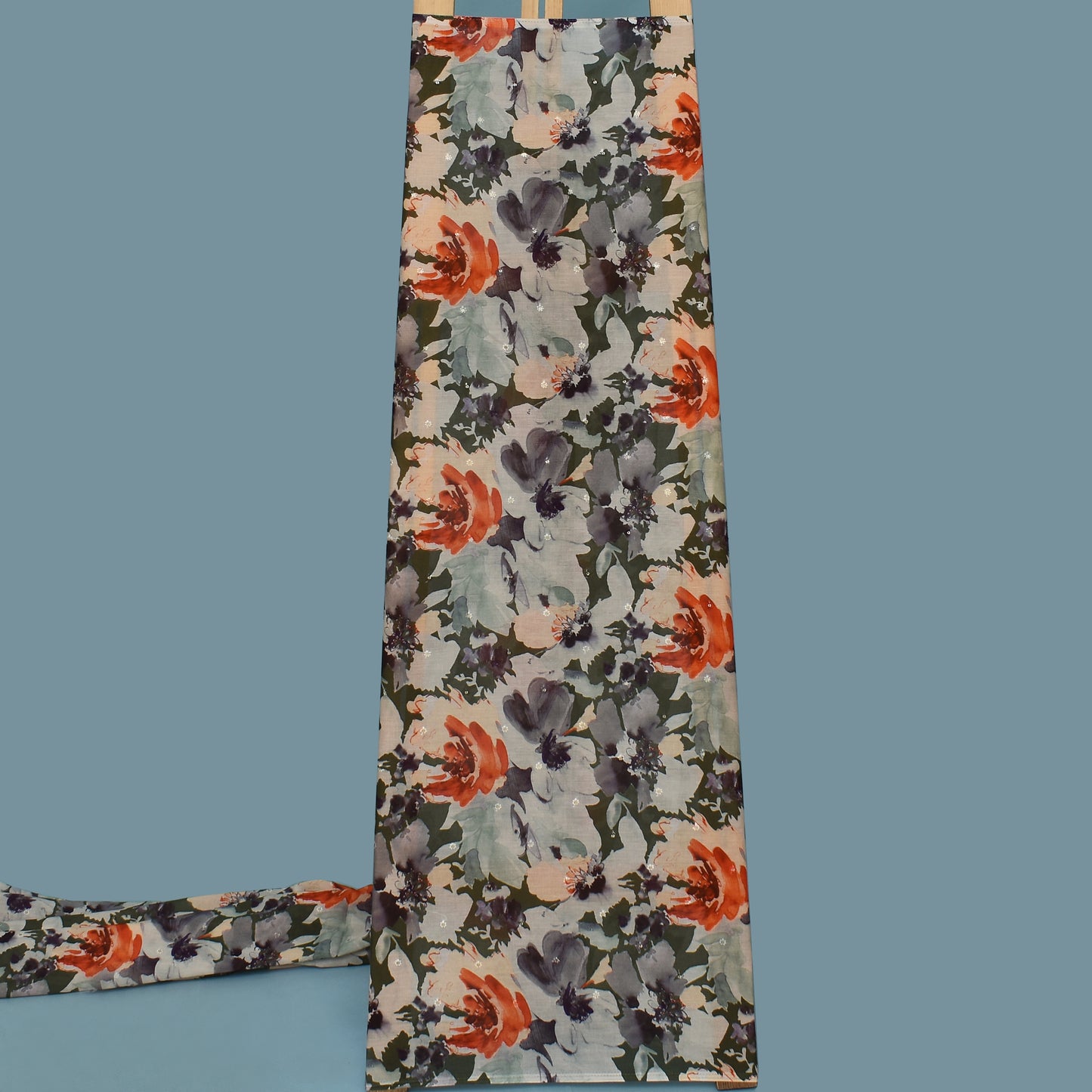 Multi Color Mulmul Print Booti Fabric