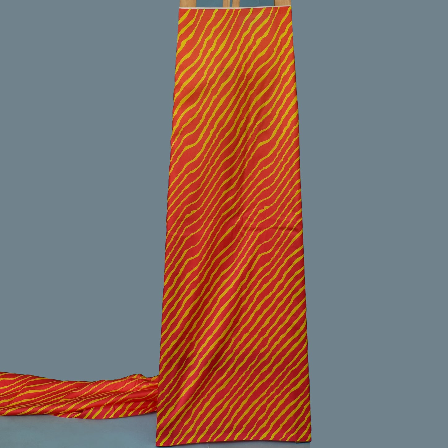 Multi Color Slub Tussar Print Fabric