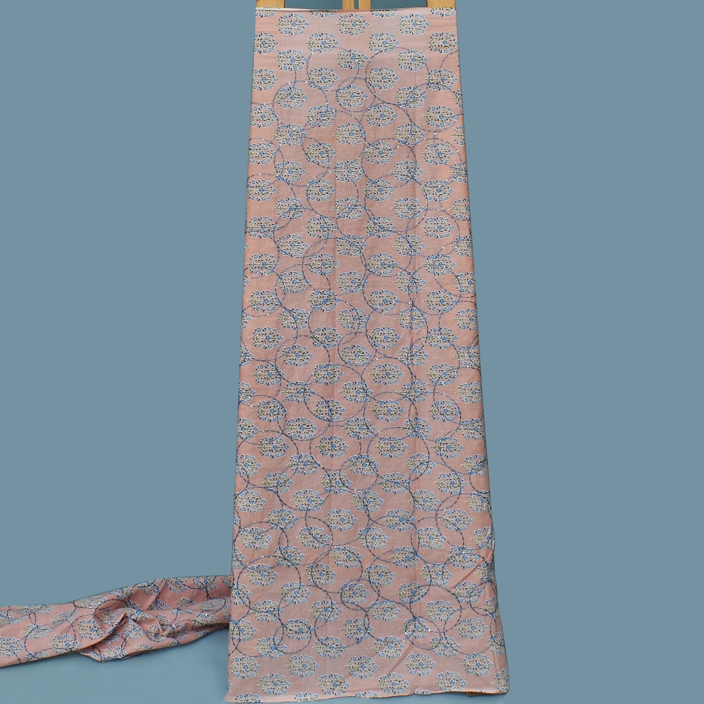 Multi Color Kora Cotton Embroidery Fabric