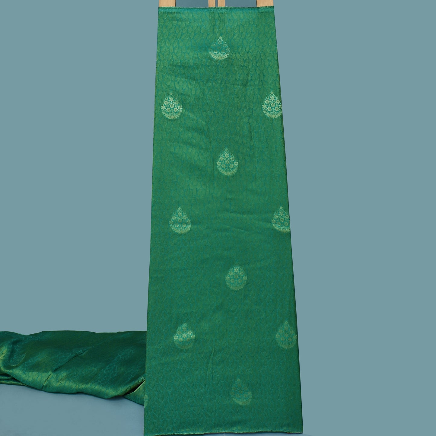 Green Color Tissue Zari Jaquard Fabric