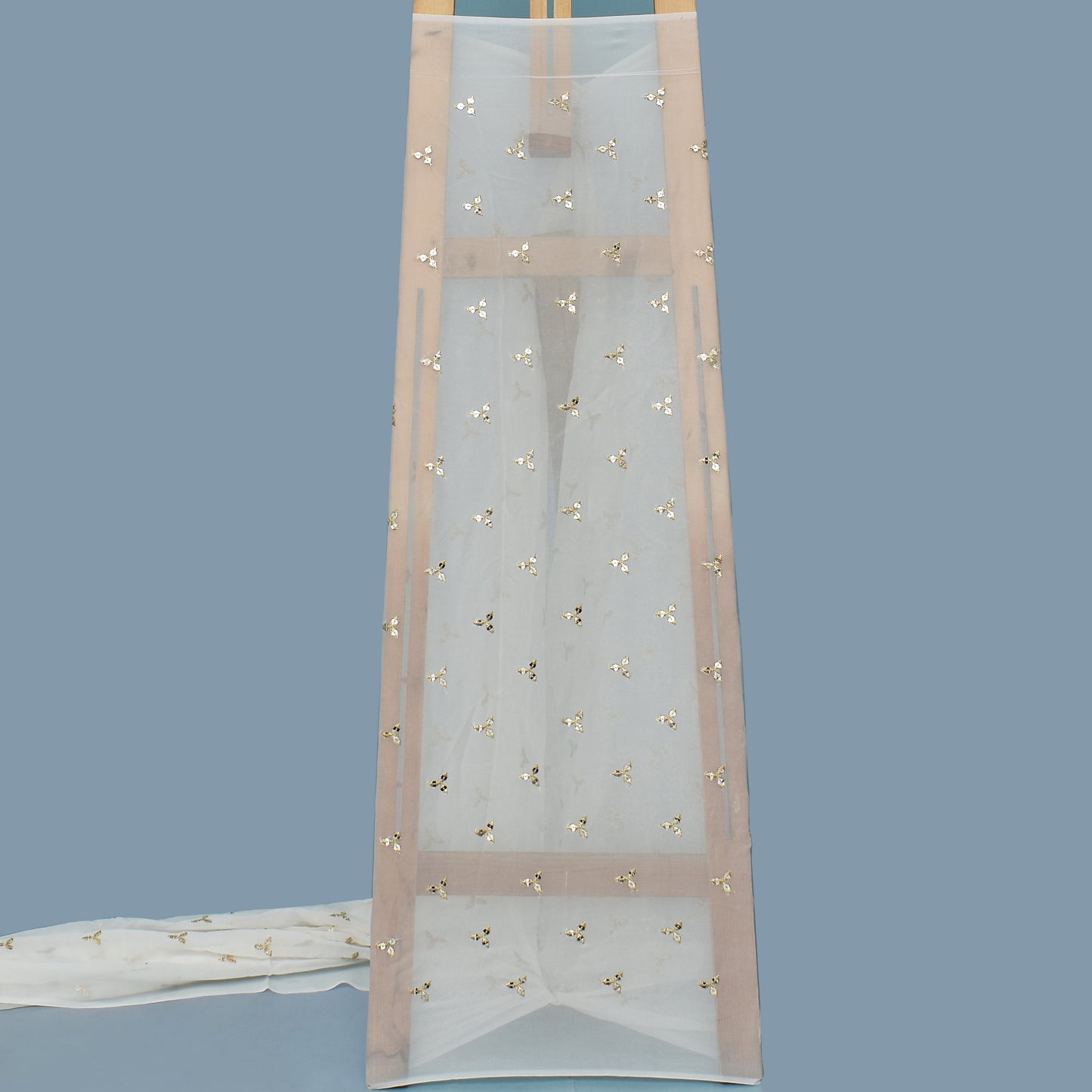 White Color Georgette Booti Fabric