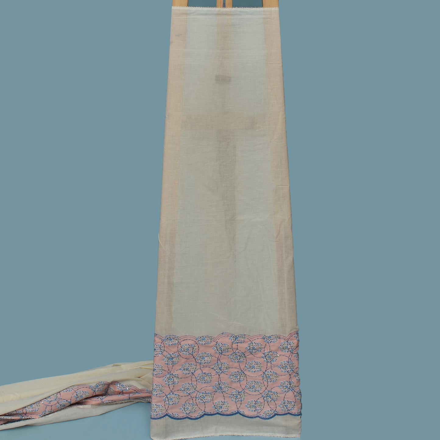 Off White Color Kora Cotton Plazo Fabric