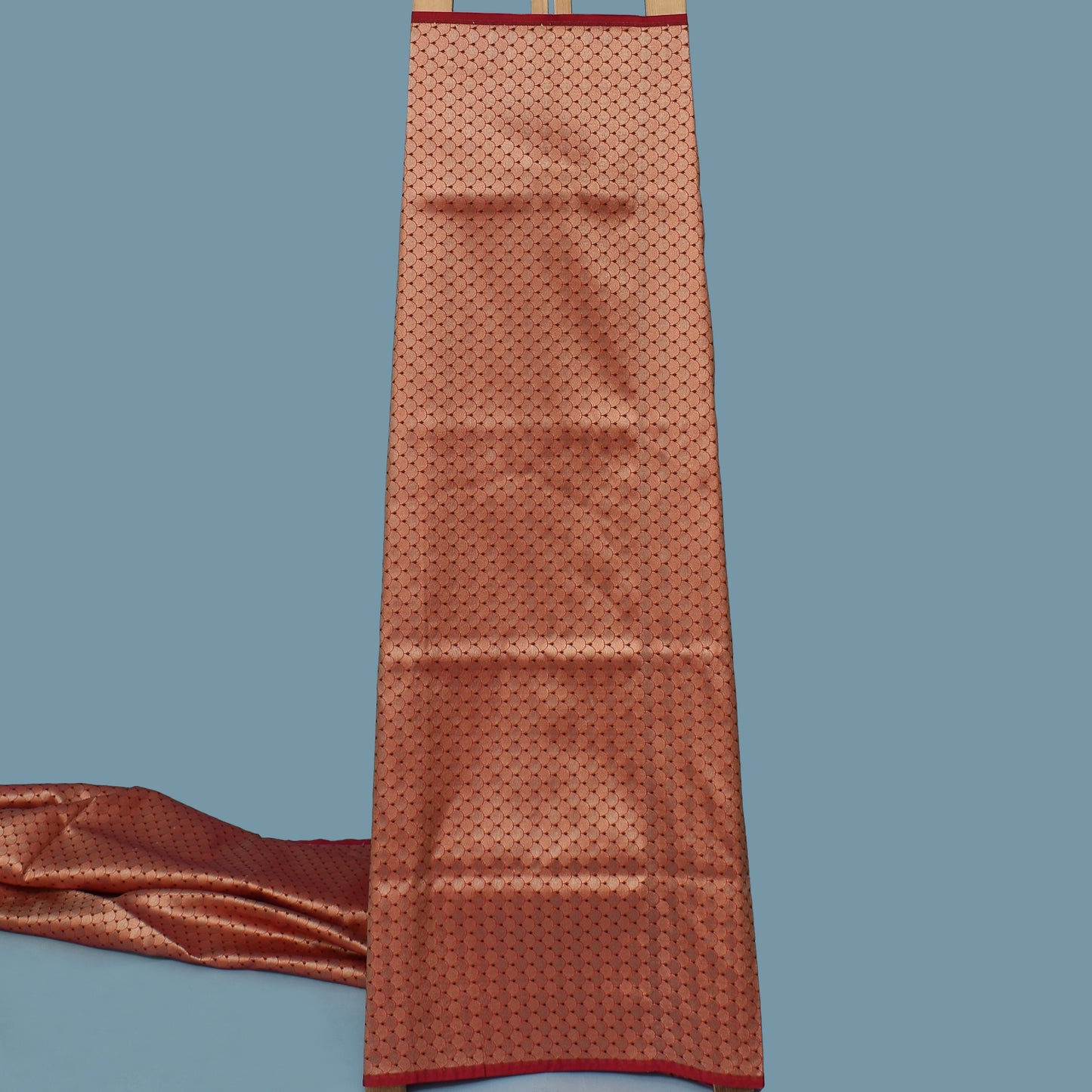 Maroon Color Katan Meena Brocade Fabric