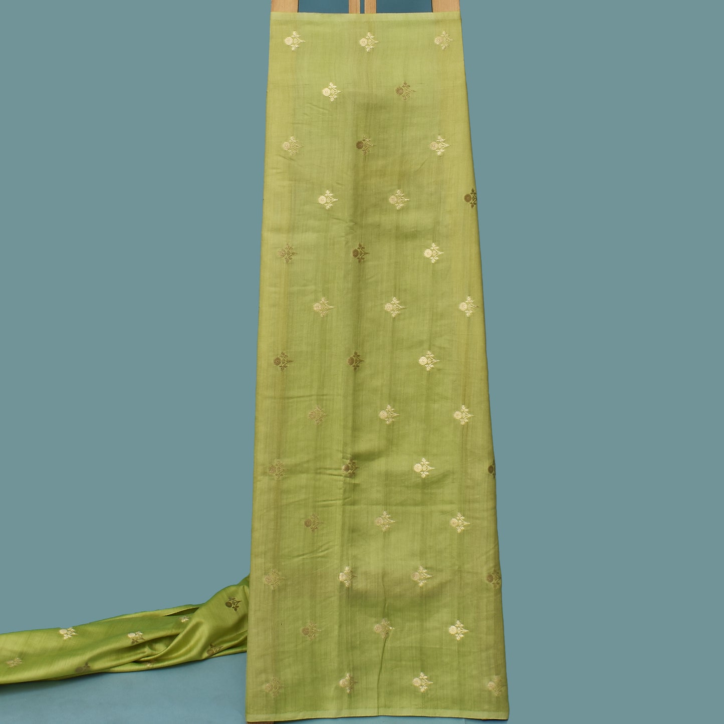 Olive Green Color Munga Brocade Fabric