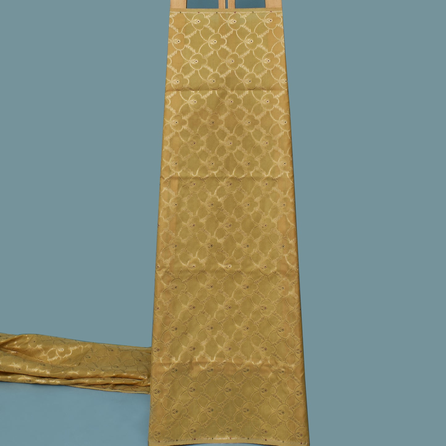 Dark Beige Color Katan Meena Brocade Fabric