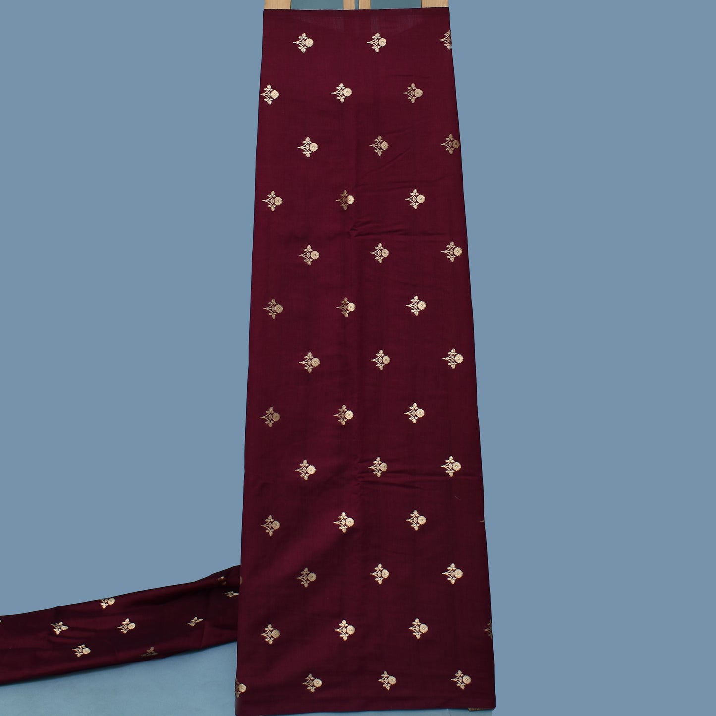 Maroon Color Munga Brocade Fabric