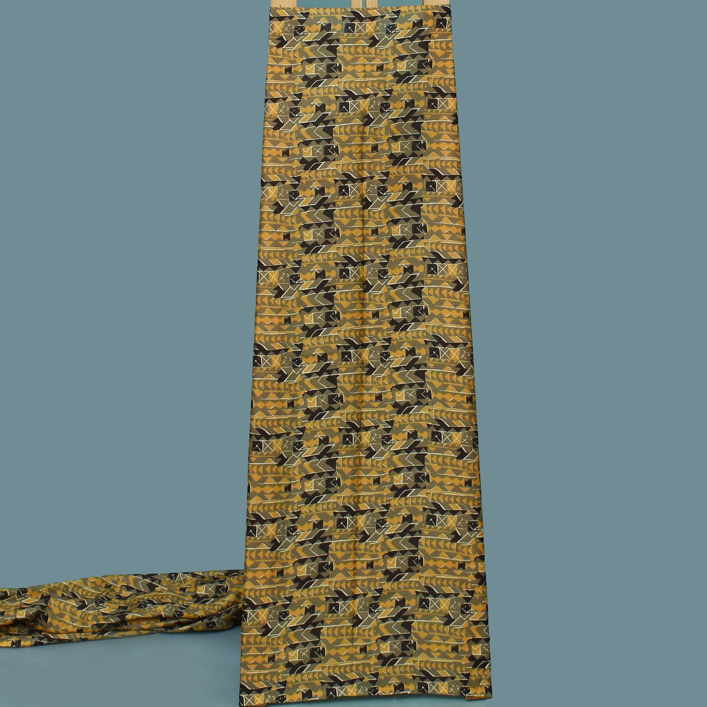 Multi Color Slub Tussar Print Fabric