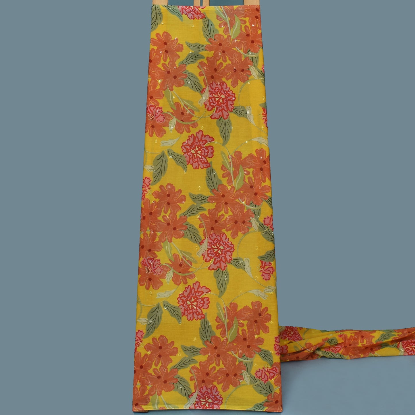 Multi Color Mulmul Print Booti Fabric