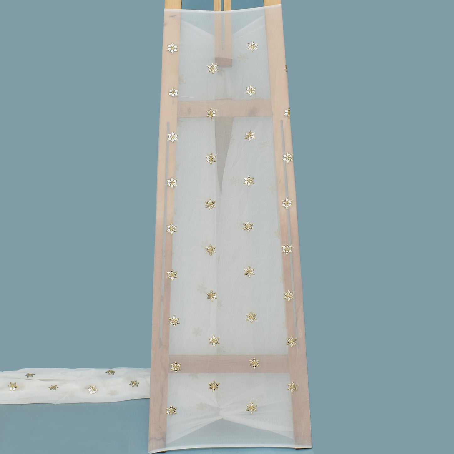 White Color Georgette Booti Fabric