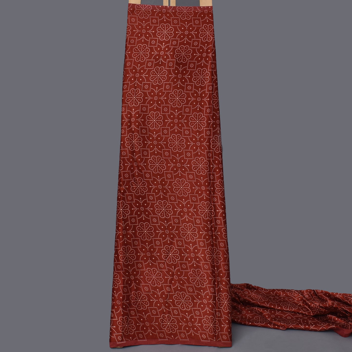 Maroon Color Gajji Silk Print Fabric