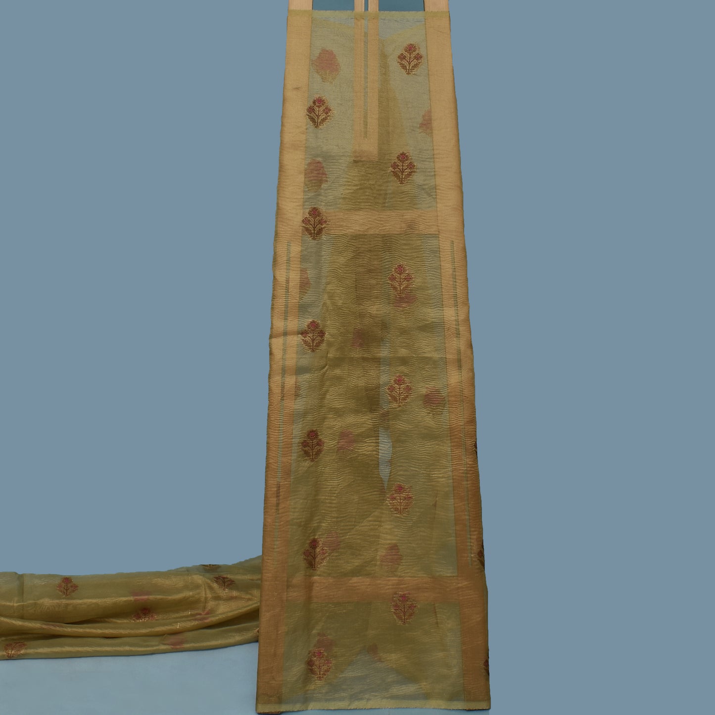 Dark Sand Color Crush Tissue Boota Fabric