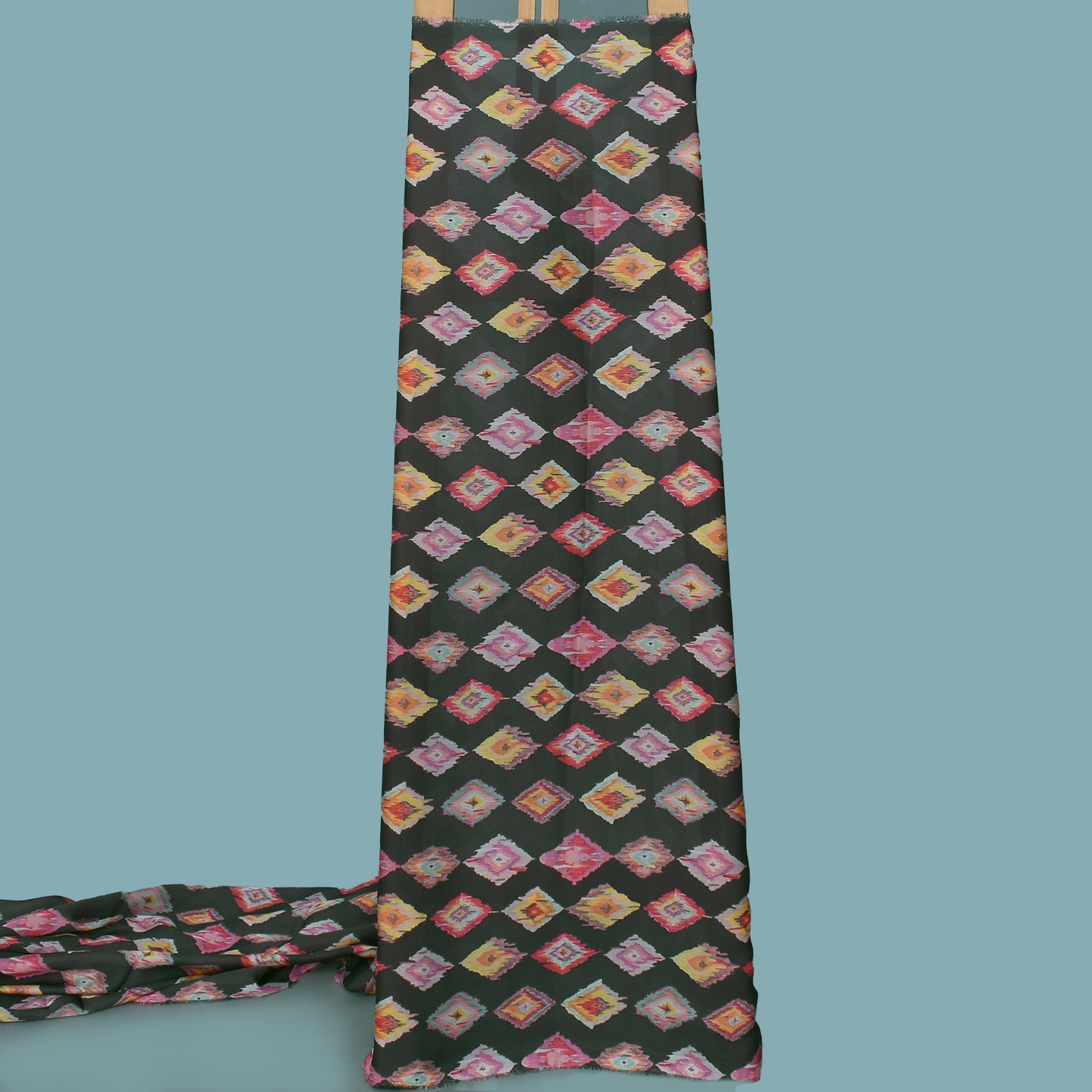 Multi Color Armani Satin Print Fabric