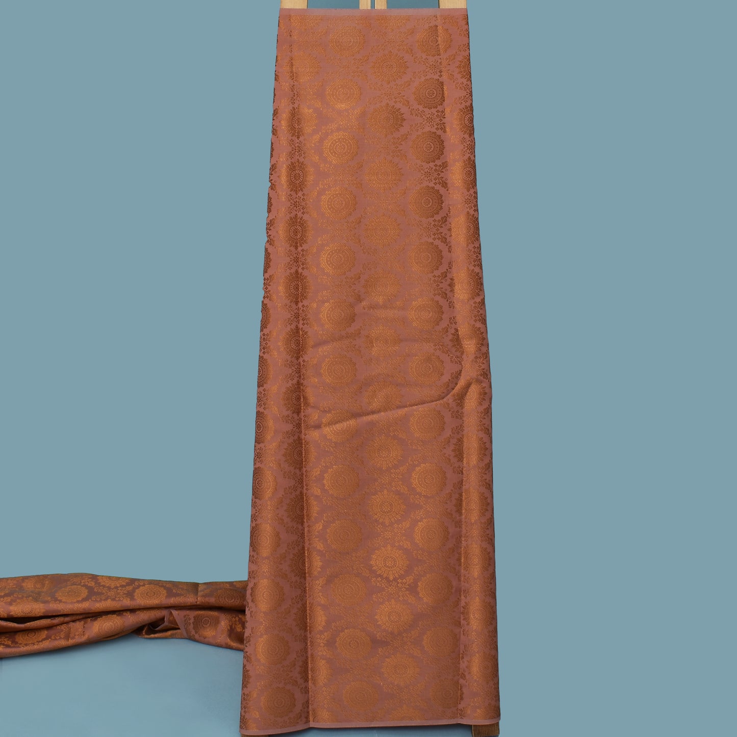 Peach Color Brocade Fabric