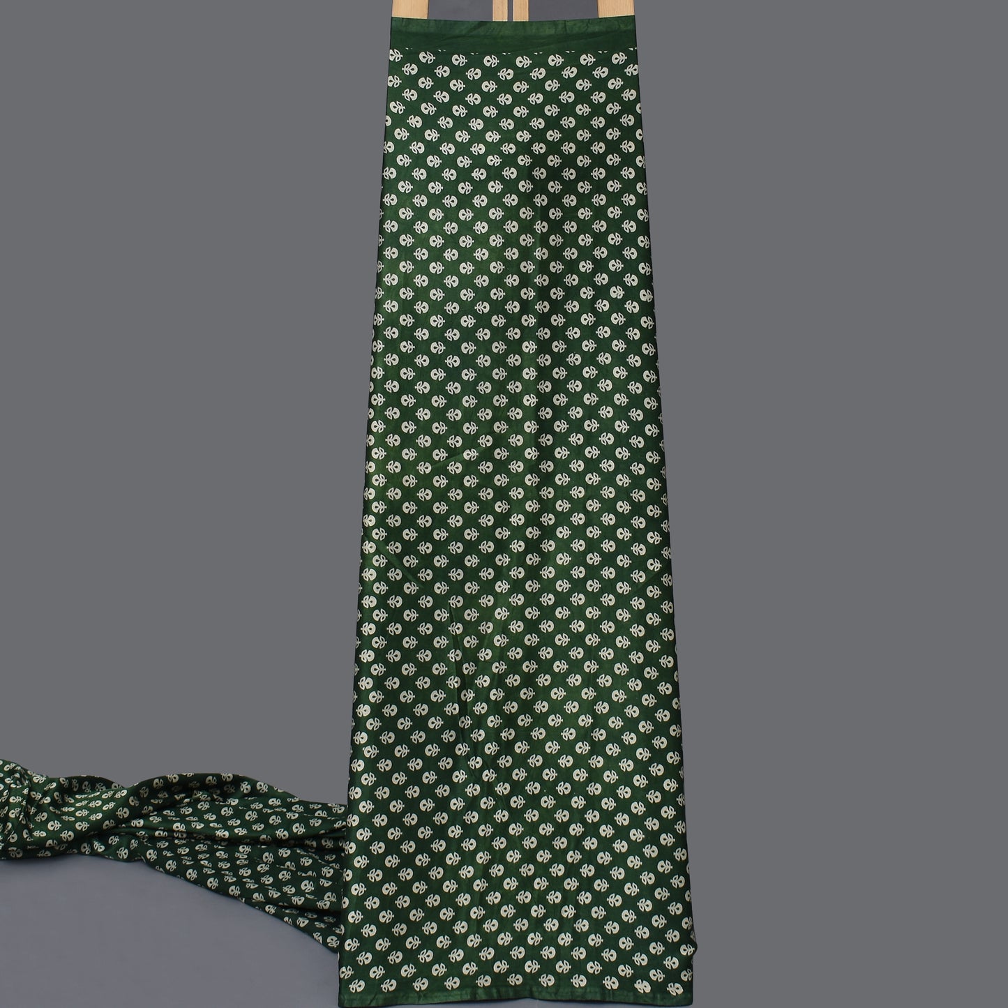 Bottle Green Color Gajji Silk Ajrak Print Fabric