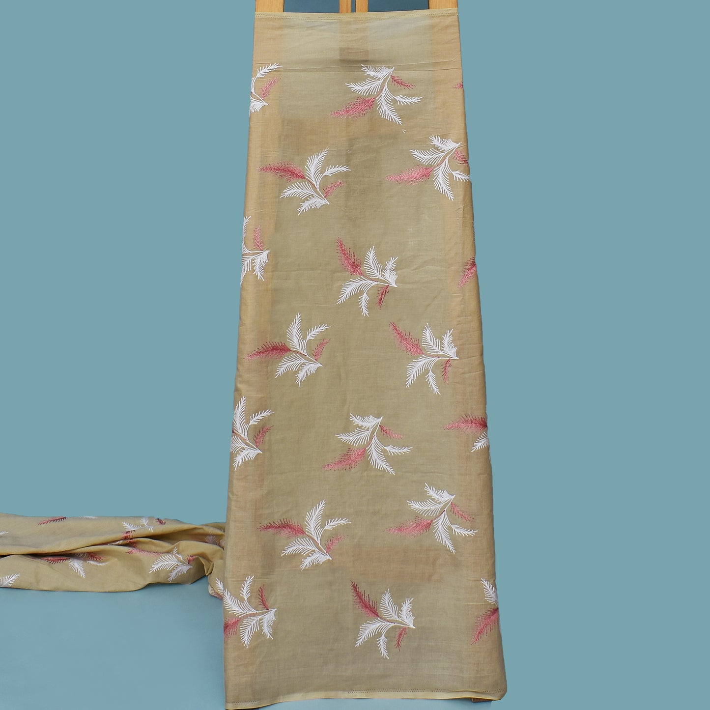 Cream Color Cotton Embroidery Fabric