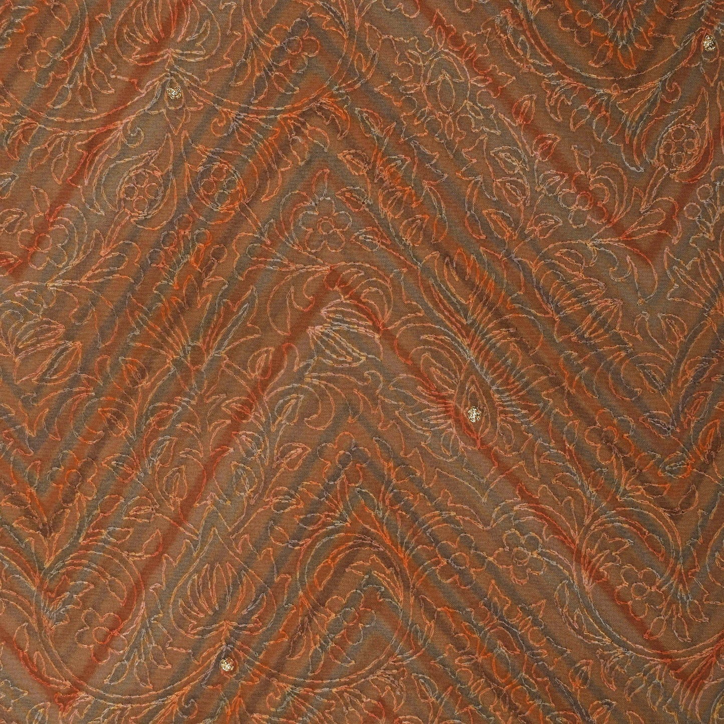 Multi Colored Organza Embroidery Designer Fabric